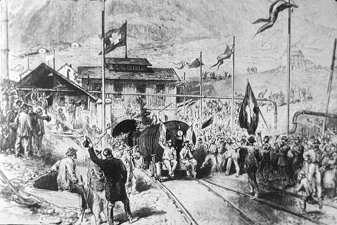 Der erste Festzug erreicht Airolo