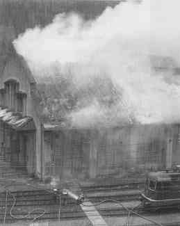 Die brennende Depotremise 1987