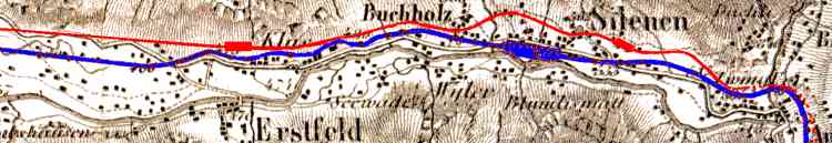 Karte mit dem Bahnabschnitt Schattdorf - Amsteg.